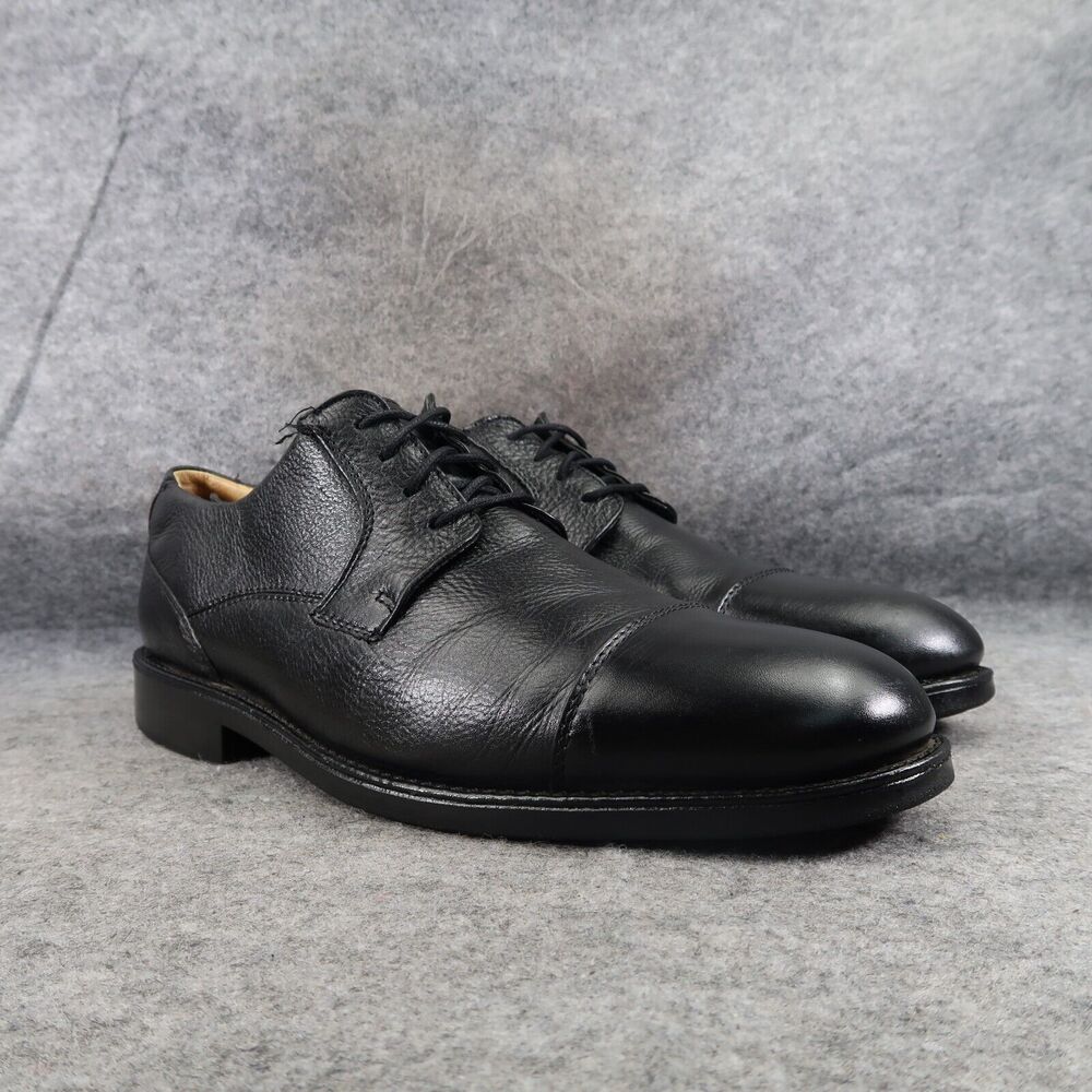 Belvedere Shoes Men 10.5 Oxford Cap Toe Duke Leather Black Classic Comfort Dress